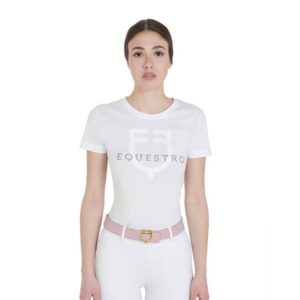 Футболка EQUESTRO T-SHIRT DONNA LOGO GLITTER EQUESTRO WHITE