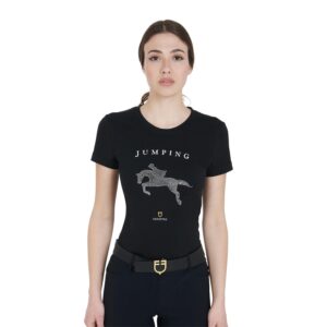 Футболка EQUESTRO JUMPING DIAMONDS WOMAN BLACK