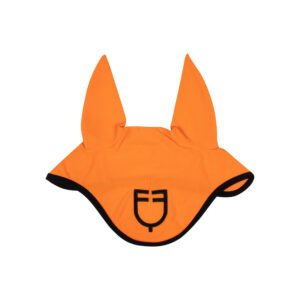 Ушки EQUESTRO MESH FABRIC FLY VEIL WITH LOGO ORANGE