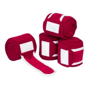 Флисовые бинты EQUESTRO FLEECE BANDAGES WINE-WHITE