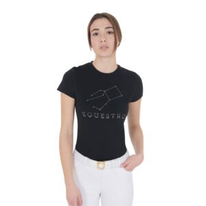 Футболка EQUESTRO WOMEN'S SLIM FIT T-SHIRT PEGASUS CONSTELLATION BLACK
