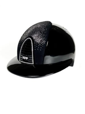 Шлем KEP CROMO 2.0 POLISH METAL BLACK SUEDE BLACK SWAROVSKI SILVER SWAROVSKI FRAME CRYSTAL LOGO POLO