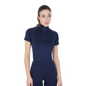 Топ EQUESTRO WOMEN'S SLIM FIT SHORT SLEEVE BASE LAYER NAVY-BLACK
