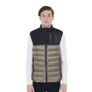 Жилет мужской EQUESTRO MEN'S BI-MATERIAL VEST SILICONE PATCH BLACK-WALNUT