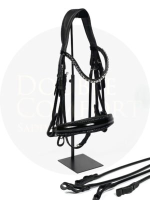 Оголовье Otto Schumacher Bellevue Patent Black Noseband Shaded Rivoli 8 mm