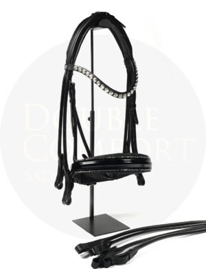 Оголовье Otto Schumacher München Feel Good Patent Black Noseband Black Padding Rivoli 10mm