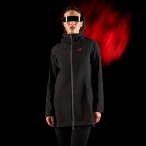 Плащ Equestro Ridertechnology women's waterproof shell jacket long Black