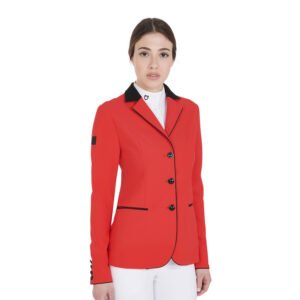 Редингот EQUESTRO WOMEN'S THREE-BUTTON COMPETITION JACKET RED-BLACK