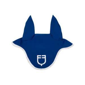УШКИ EQUESTRO FLY VEIL IN TECHNICAL FABRIC WITH LOGO SEA-WHITE