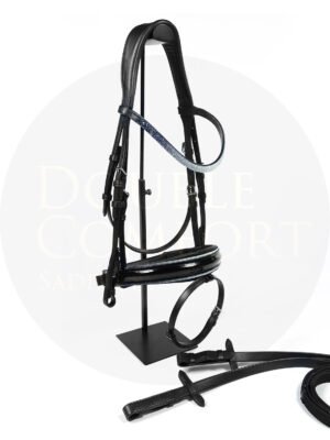 Уздечка трензельная Otto Schumacher Tokyo Black Patent Noseband Black Padding Crystal Rocks Browband