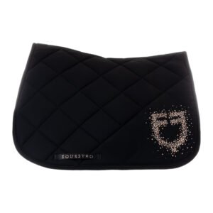 Конкурный вальтрап EQUESTRO JUMPING SADDLE PAD RHINESTONE LOGO BLACK