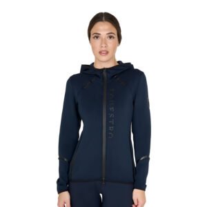 Худи EQUESTRO Women's technical sweatshirt in jersey with zip Navy