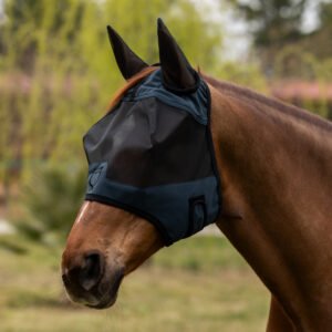 Защитная маска от насекомых Equestro Fly mask with front logo Navy