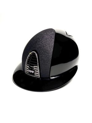 Шлем KEP CROMO 2.0 POLISH BLACK FRONT STAR BLACK FRAME WITH SWAROVSKI CRYSTALS LOGO CRYSTALS POLO