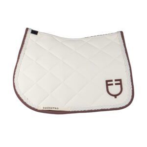 Конкурный вальтрап Equestro Braided cord jumping saddle pad Antique White-Marron