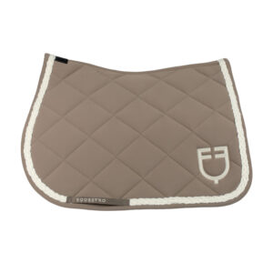 Конкурный вальтрап Equestro Braided cord jumping saddle pad Walnut-Antique White