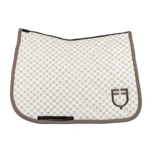 Выездковый вальтрап Equestro DRESSAGE PAD MONOGRAM ANTIQUE WHITE-WALNUT
