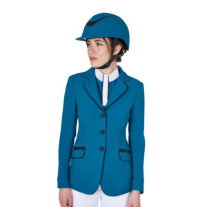 Редингот Equestro Women's competition jacket in technical fabric Blue Coral