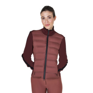 Кофта Equestro Women's jacket in nylon and knit with zip Marron
