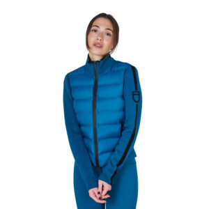 Кофта Equestro Women's jacket in nylon and knit with zip Blue Coral