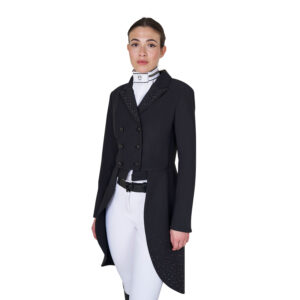 Фрак Equestro Women's tailocoat in technical fabric with rhinestones Black