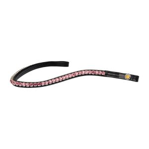 Налобник Equestro Stones Concept Leather Browband Black-Pink