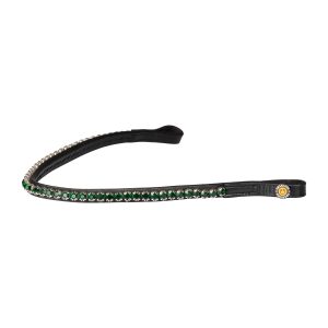 Налобник Equestro Stones Concept Leather Browband Black-Emerald