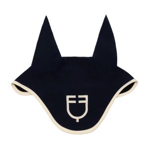 Ушки Equestro Wave Quilting Fly Veil in Technical Fabric Navy Blazer-Antique White