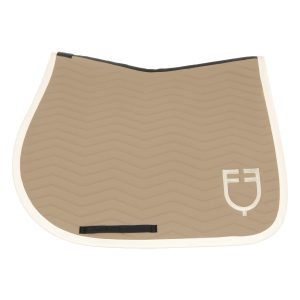 Конкурный вальтрап Equestro WAVE QUILTING JUMPING SADDLE PAD Oxford Tan-Antique White