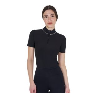 Топ Equestro WOMEN'S PEARL TRAINING POLO BLACK-Чёрный