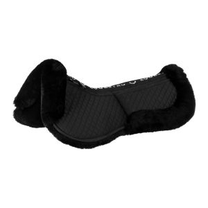 Мех-корректор со вставками EQUESTRO COTTON PAD WITH POCKETS AND SHEEPSKIN BLACK-BLACK