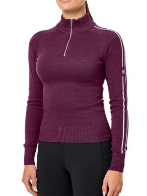 Топ с длинным рукавом Knitted Zip Top Mauve Wine
